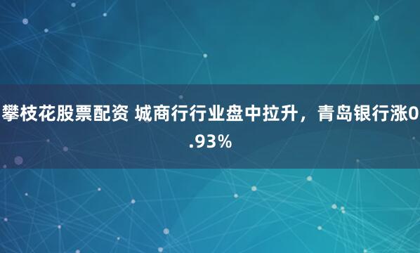 攀枝花股票配资 城商行行业盘中拉升，青岛银行涨0.93%